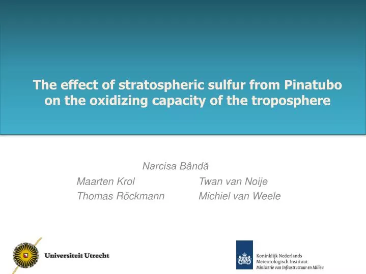 the effect of stratospheric sulfur from pinatubo on the oxidizing capacity of the troposphere