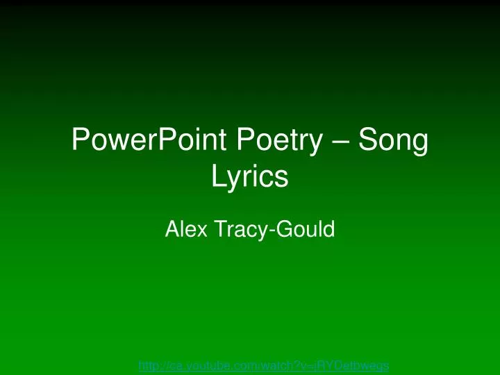 powerpoint poetry song lyrics