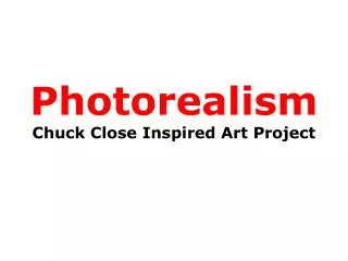 Photorealism Chuck Close Inspired Art Project