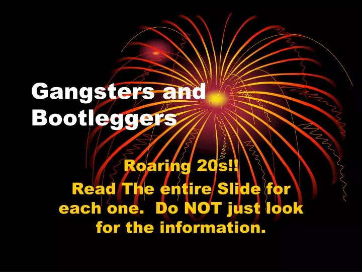 gangsters and bootleggers