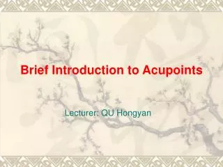 Brief Introduction to Acupoints