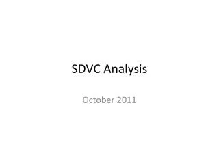 SDVC Analysis