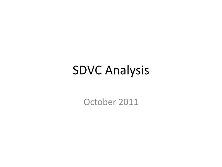 sdvc analysis
