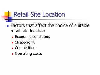 Retail Site Location