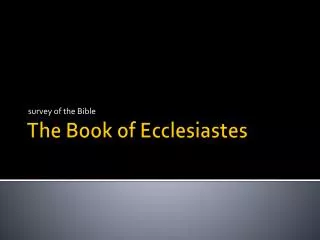 The Book of Ecclesiastes