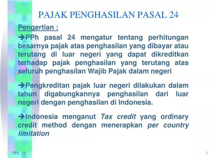 pajak penghasilan pasal 24