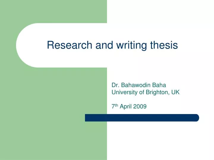 research and writing thesis