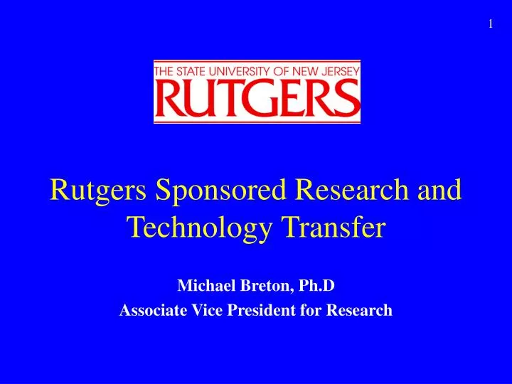 rutgers sponsored research and technology transfer
