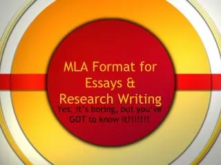 MLA Format for Essays &amp; Research Writing