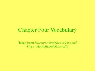Chapter Four Vocabulary