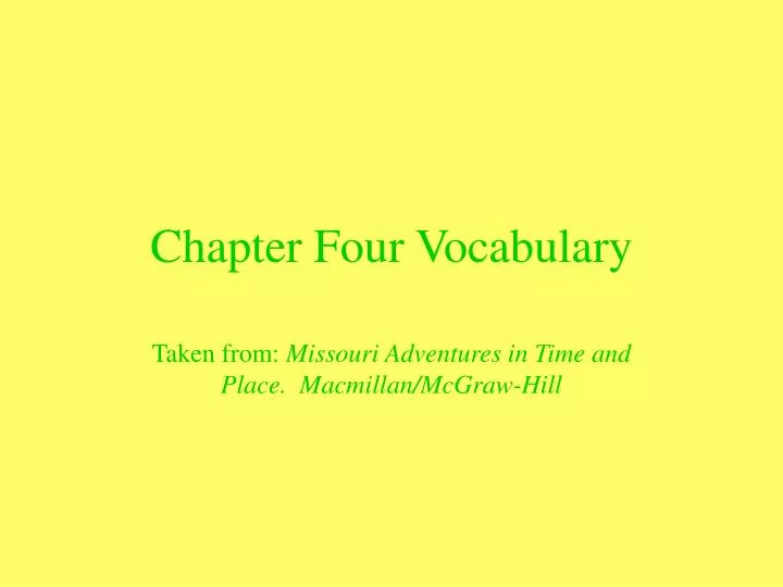 chapter four vocabulary