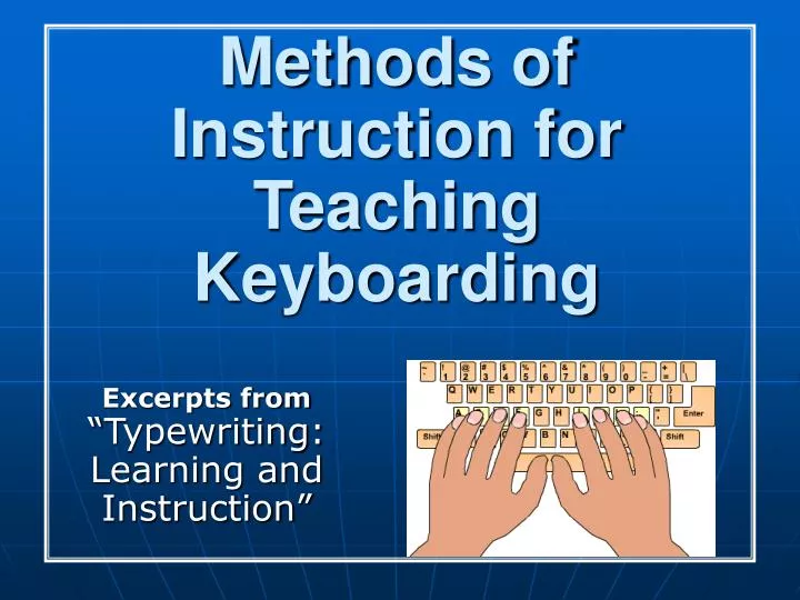 methods of instruction for teaching keyboarding