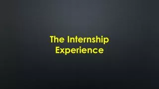 The Internship Experience
