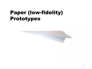Paper (low-fidelity) Prototypes
