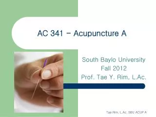 AC 341 - Acupuncture A
