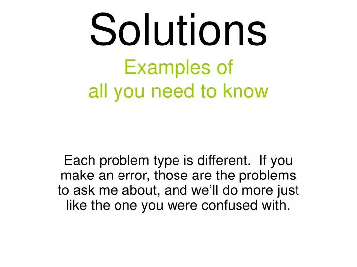 solutions examples of all you need to know
