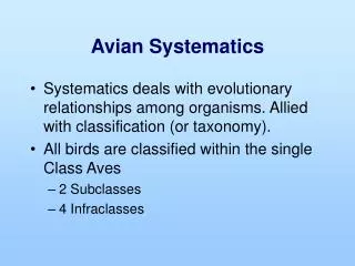 Avian Systematics