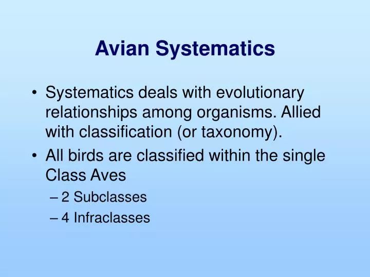 avian systematics