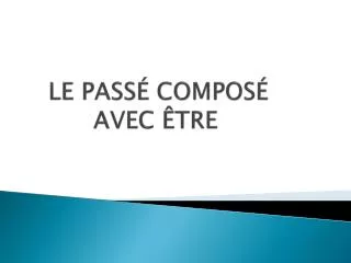 le pass compos avec tre