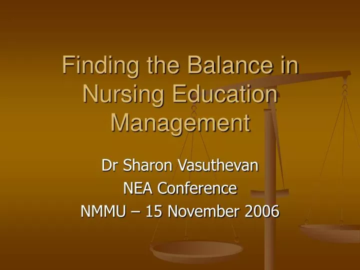 finding the balance in nursing education management