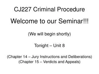 CJ227 Criminal Procedure