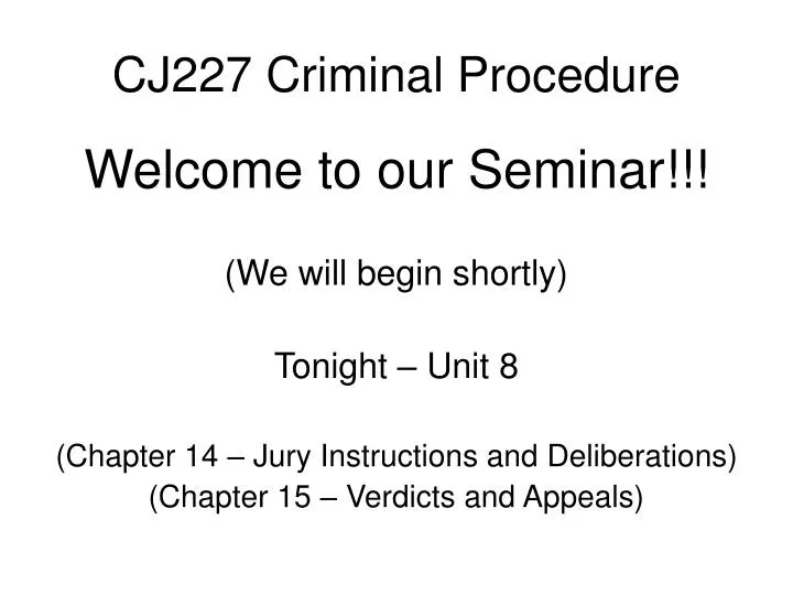cj227 criminal procedure