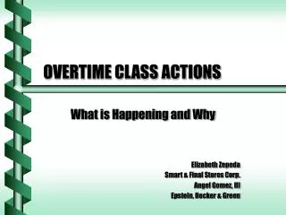 OVERTIME CLASS ACTIONS