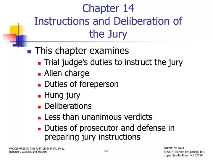chapter 14 instructions and deliberation of the jury