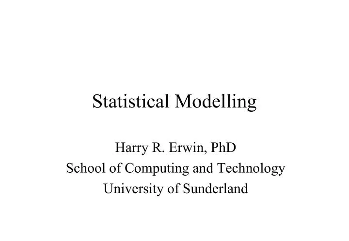 statistical modelling