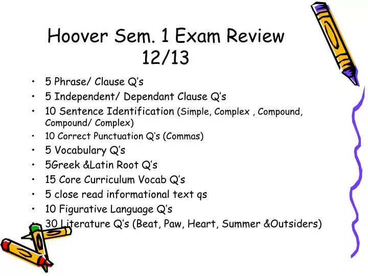 hoover sem 1 exam review 12 13