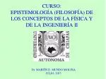 CURSO: EPISTEMOLOGÍA (FILOSOFÍA) DE LOS CONCEPTOS DE LA FÍSICA Y DE LA INGENIERÍA II