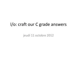 l o craft our c grade answers