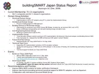 buildingSMART Japan Status R eport Washington DC ( Dec. 200 9 )