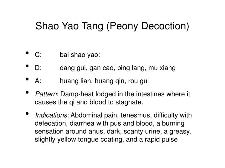 shao yao tang peony decoction