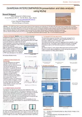 GHARDAIA INTERCOMPARISON:presentation and data analysis using MySql