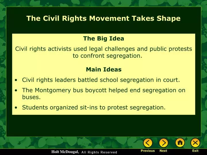 the civil rights movement takes shape