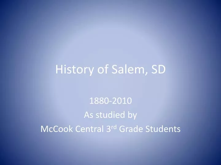 history of salem sd
