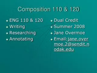 Composition 110 &amp; 120