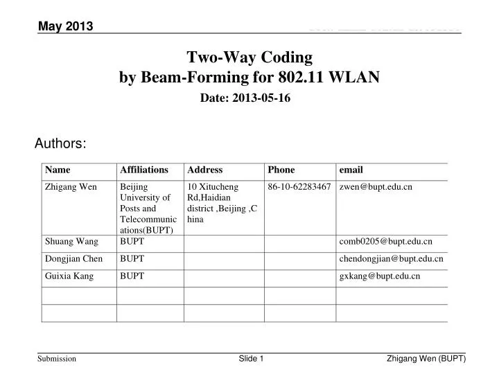 two way coding by beam forming for 802 11 wlan