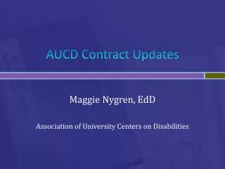 AUCD Contract Updates