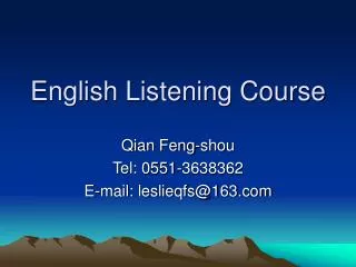 English Listening Course