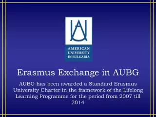 Erasmus Exchange in AUBG