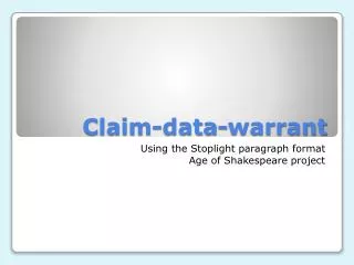 Claim-data-warrant