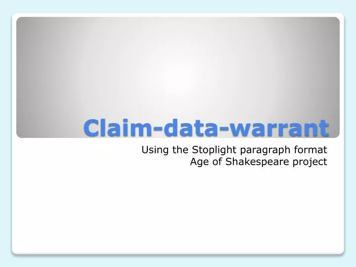 claim data warrant