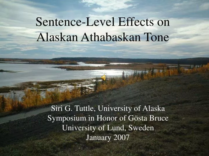 sentence level effects on alaskan athabaskan tone