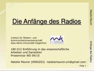 die anf nge des radios