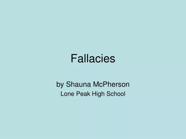 fallacies