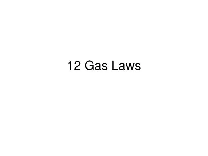 12 gas laws