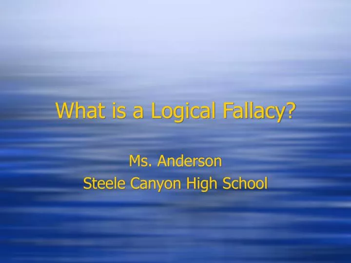 what is a logical fallacy