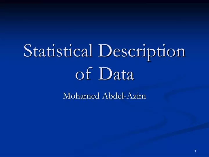 statistical description of data